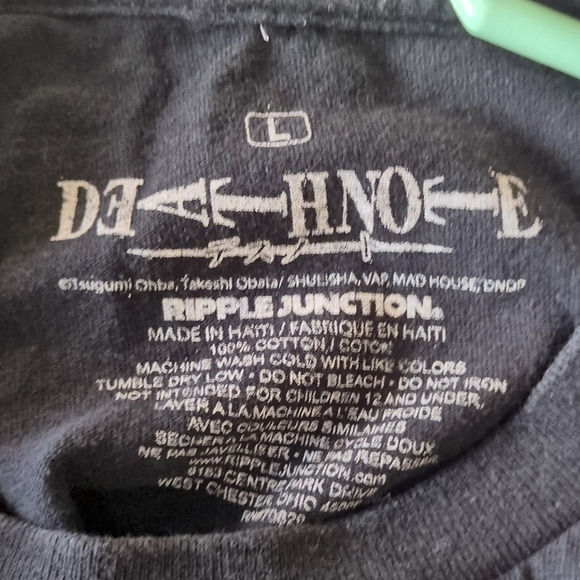 Death Note T Shirt Mens L Black Anime Ripple Junction Y2K Graphic Short Sleeve - Picture 6 of 8